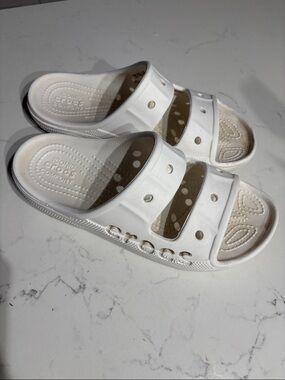 Croc White Slide Sandals - Comfortable Easy-On Design